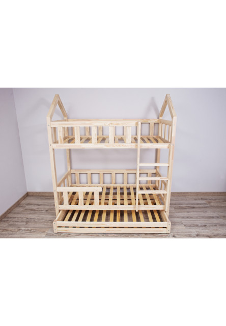 Domčeková poschodová posteľ Premium so zvislou zábranou Elis Design rozměr lůžka: 70 x 140 cm
