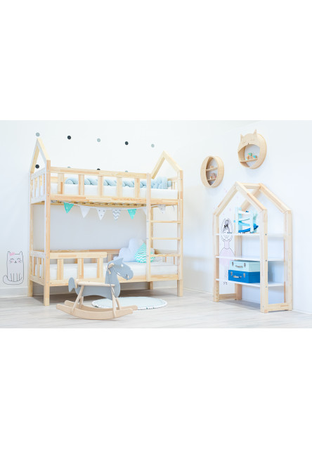 Domčeková poschodová posteľ Premium so zvislou zábranou Elis Design rozměr lůžka: 80 x 160 cm