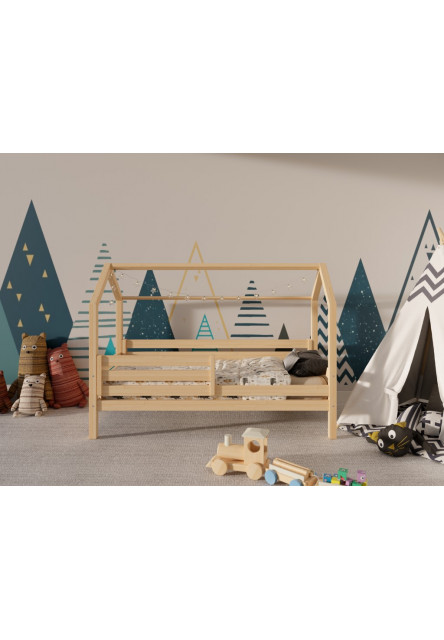 Domčeková posteľ Premium so šuflíkom šuplík, nožičky: s nožičkami a so šuplíkom, Zábrany: predná, rozmer lôžka: 140 x 200 cm
