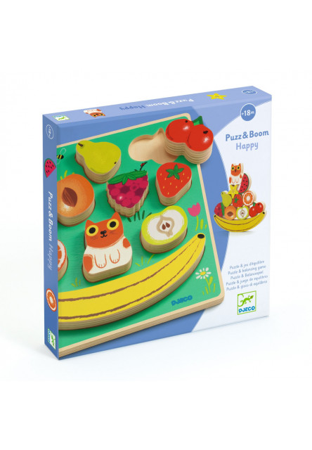 Puzz & Boom Happy: Puzzle drevené a balančná hra DJECO