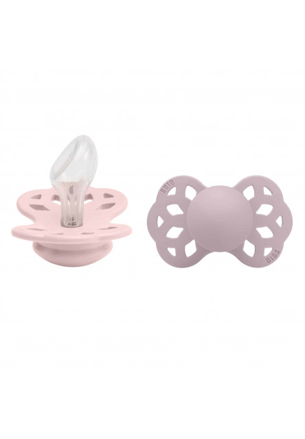 BIBS Infinity anatomické cumlíky zo silikónu 2ks - veľkosť 2 (Vanilla Nočný / Blush Nočný)