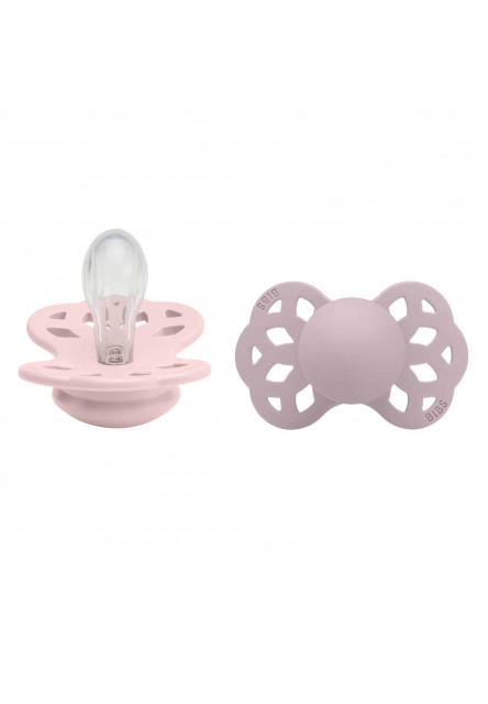 BIBS Infinity symetrické cumlíky zo silikónu 2ks - veľkosť 1 (Vanilla Nočný / Blush Nočný)