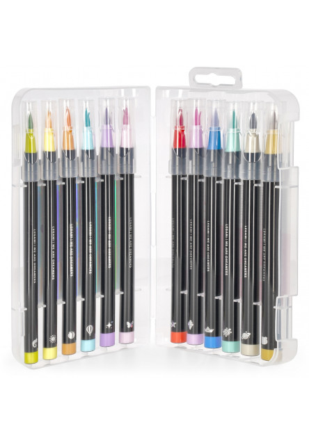 Súprava fixiek Legami Set Of 12 Brush Markers - Brush Markers - Pastel Colours