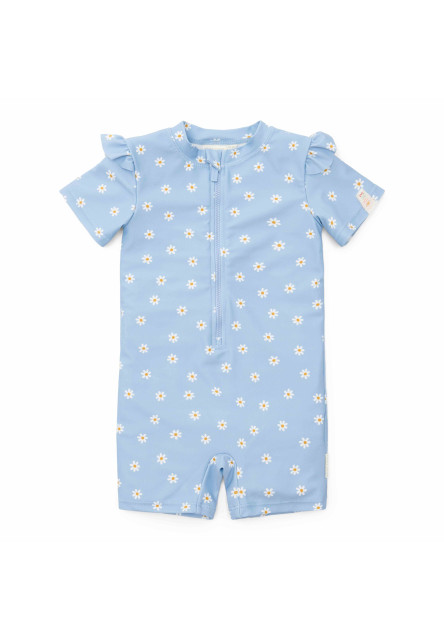 Plavky krátký rukáv Daisies Blue vel. 98/104 Little Dutch