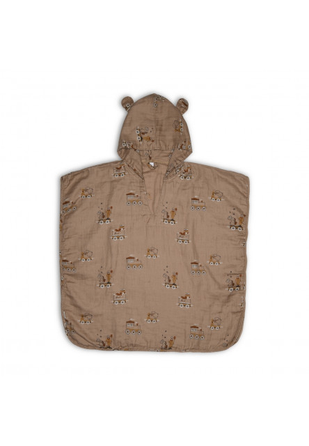 Flor Mušelínové Pončo Carnival Train 1 - 2 roky NUUROO