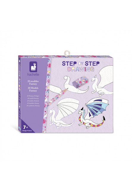 Step by step Kreatívna sada Kreslenie krok za krokom Fantasy zvieratá od 7 rokov Janod