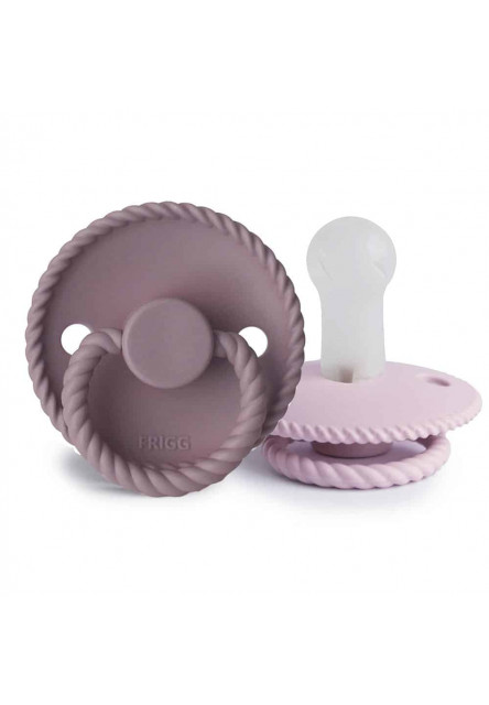 Dvojbalenie cumlíkov frigg rope twilight mauve/ soft lilac, 6-18m, silikón Frigg