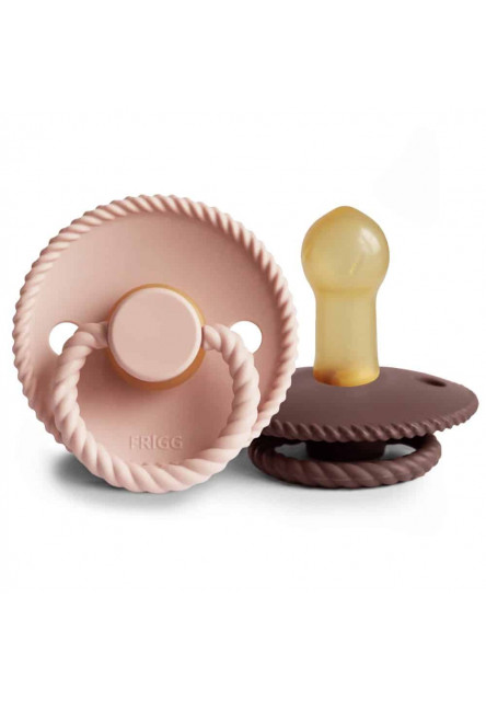 Dvojbalenie cumlíkov frigg rope blush/ cocoa, 6-18m, kaučuk Frigg