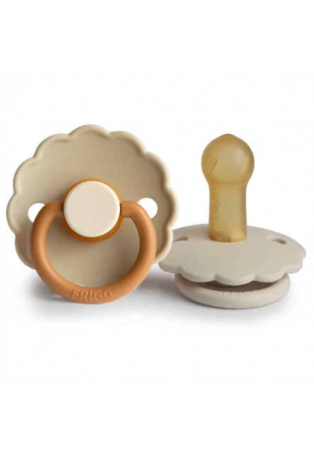 Dvojbalenie cumlíkov frigg daisy desert/ cream, 6-18m, kaučuk Frigg