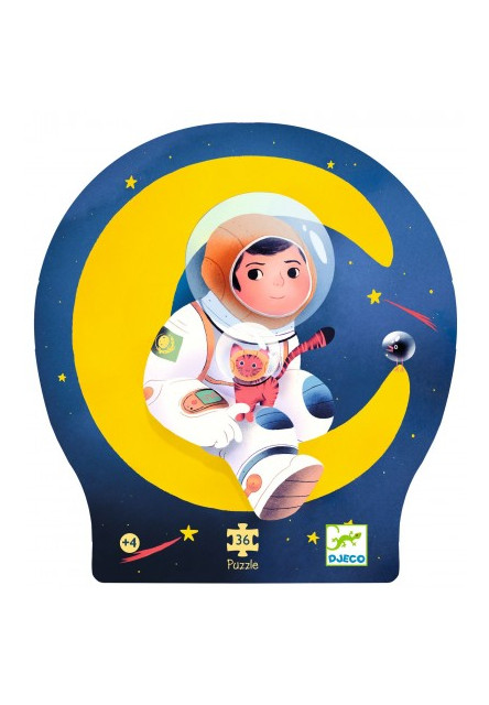 Siluetové puzzle: Astronaut na Mesiaci, 36 dielov