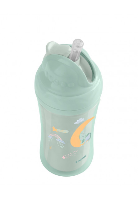 Hrnek se silikonovým brčkem 220ml 8m+ Moony me Mint