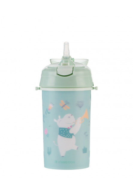 Hrnek se silikonovým brčkem a popruhem 450ml Music Fest Mint