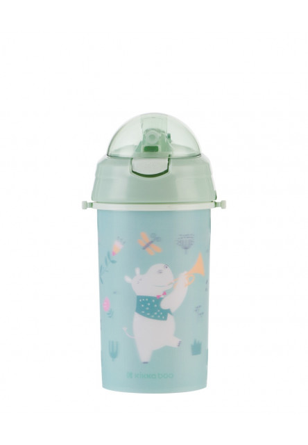 Hrnek se silikonovým brčkem a popruhem 450ml Music Fest Mint