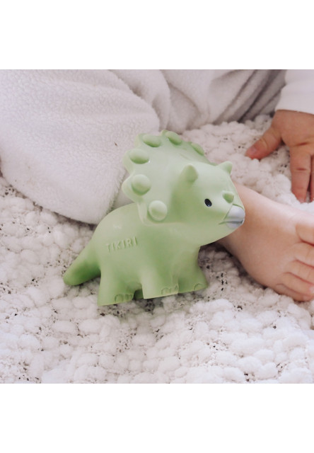 Tikiri Dinos - hrkálka a hryzátko z prírodnej gumy (Stego)