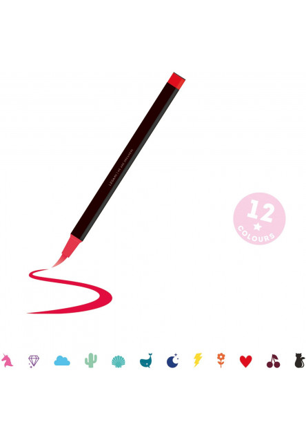 Súprava fixiek Legami Brush Markers Legami Set Of 12 Brush Markers - Brush Markers - Bright Colours