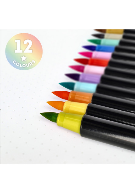 Súprava fixiek Legami Set Of 12 Brush Markers - Brush Markers - Pastel Colours