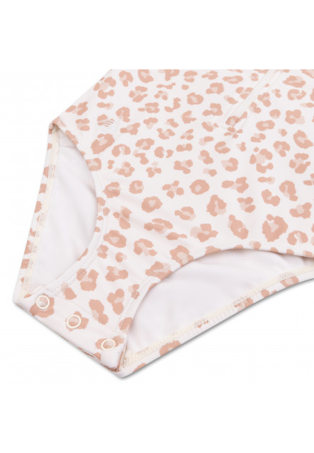 Plavky s krátkým rukávem s UPF 50+ Beige Leopard
