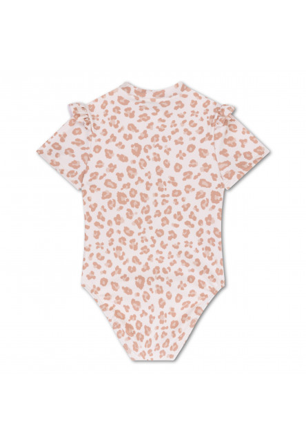Plavky s krátkým rukávem s UPF 50+ Beige Leopard
