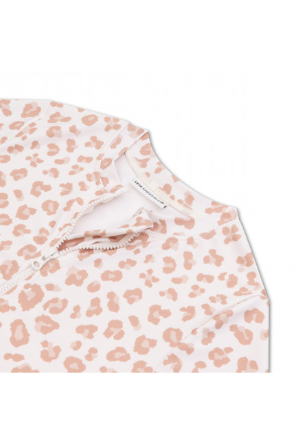 Plavky s krátkým rukávem s UPF 50+ Beige Leopard