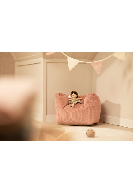 Křeslo dětské Beanbag Corduroy Wild Rose
