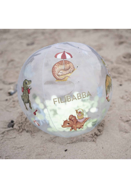 Plážová lopta alfie - dino beach confetti