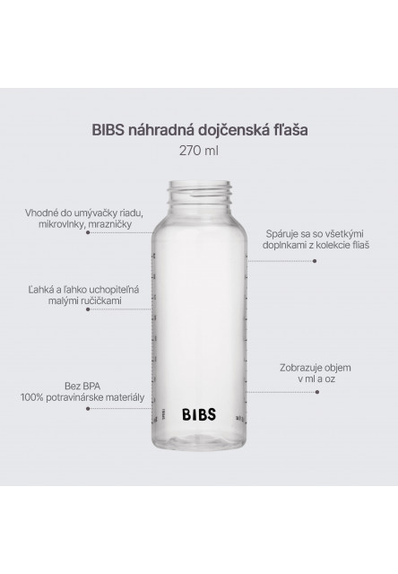 BIBS náhradná dojčenská fľaša 270 ml (Plastová)