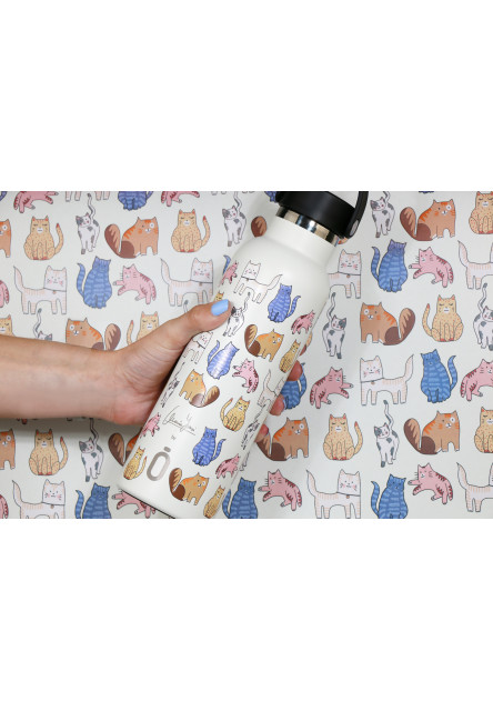 Termoláhev 600 ml Cats White