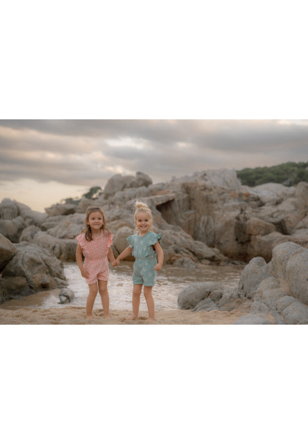 Overal letní Sunny Flowers Blush Pink vel. 86/92