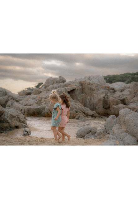 Overal letní Sunny Flowers Blush Pink vel. 86/92