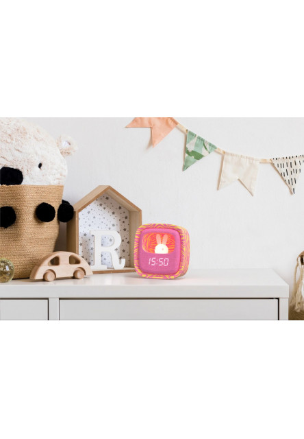 Budík a nočné svetlo MOB Billy Clock and light - Pink Zebra - Limited Edition