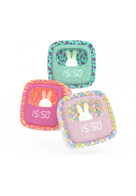 Budík a nočné svetlo MOB Billy Clock and light - Pink Zebra - Limited Edition