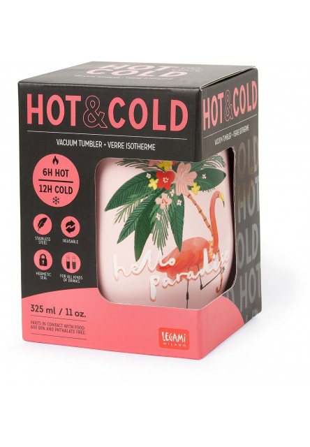 Termo hrnček Legami Vacuum Tumbler Hot & Cold 325 ml - Flamingo