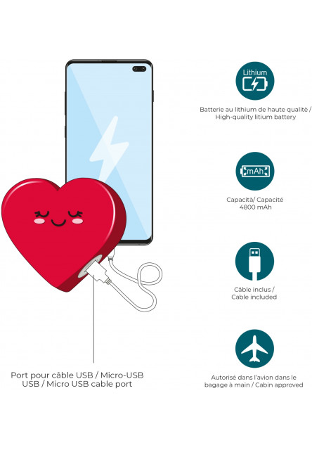 Power banka Legami My Super Power_4800 Mah - Power Bank - Heart