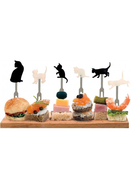 Napichovátka Legami Set Of 6 Aperitif Forks - Meow - Kitty