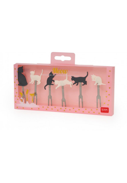 Napichovátka Legami Set Of 6 Aperitif Forks - Meow - Kitty