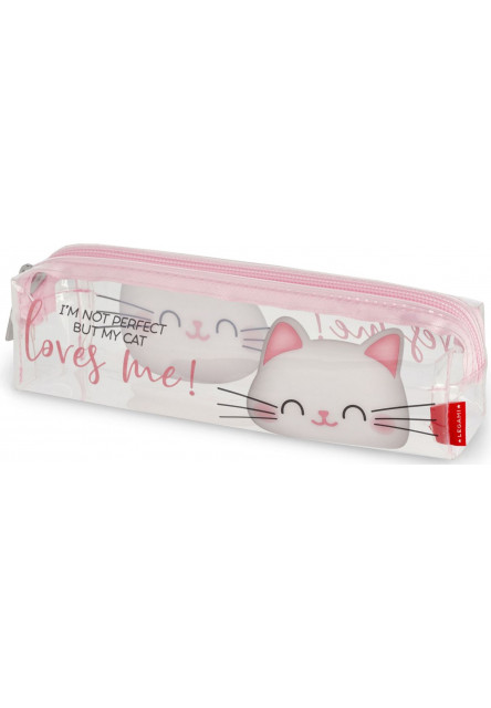 Průhledný penál Legami Transparent Pencil Case - Kitty