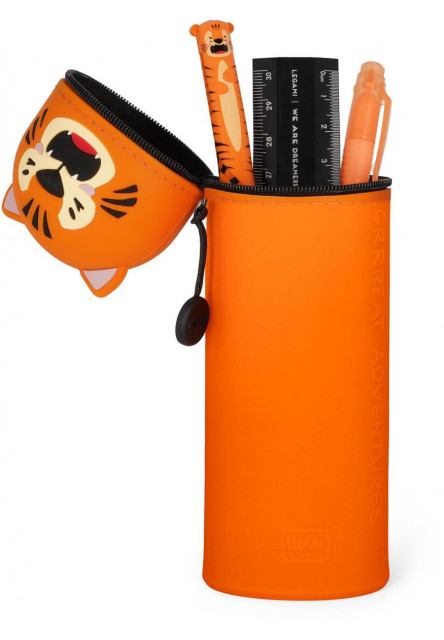 Peračník Legami 2-In-1 Silicone Pencil Case - Kawaii - Tiger