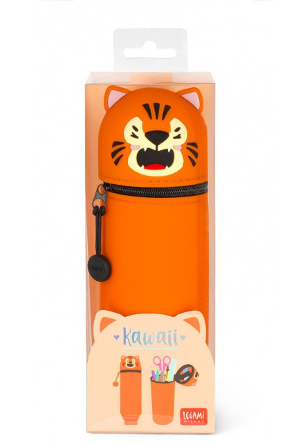 Peračník Legami 2-In-1 Silicone Pencil Case - Kawaii - Tiger