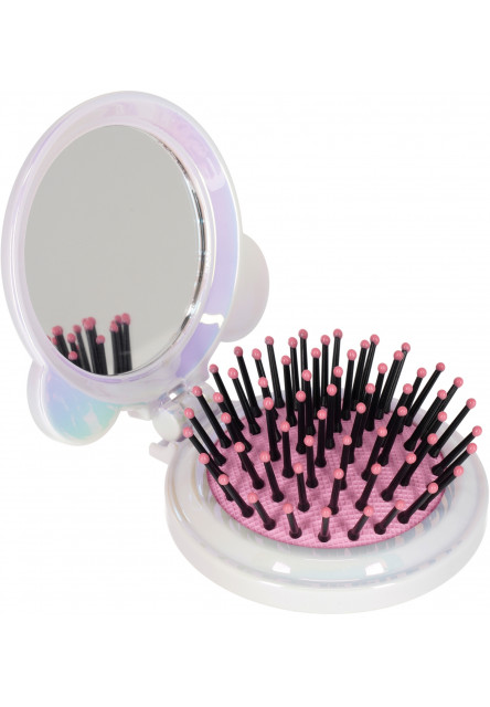Hrebeň na vlasy so zrkadielkom Legami Hairbrush With Mirror - Nice Hair - White - Panda
