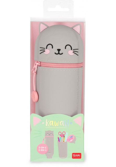 Peračník Legami 2-In-1 Silicone Pencil Case - Kawaii - Kitty