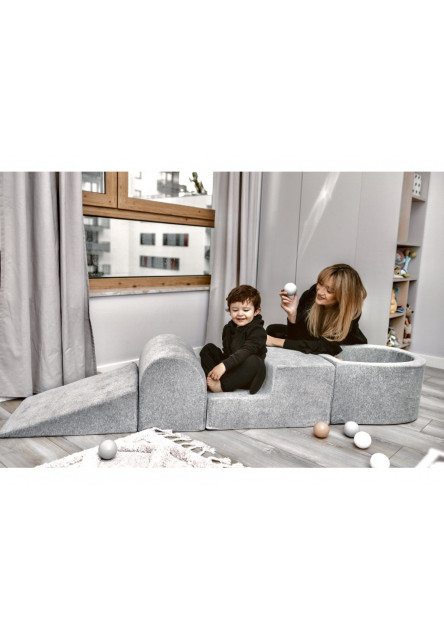 Pěnová hrací sada a domácí hřiště bez suchého bazénku 3 díly: růžová