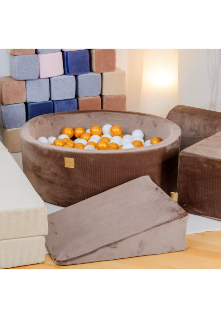 Suchý bazének s míčky 90x30cm s 200 míčky, meruňková: bílá, oranžová