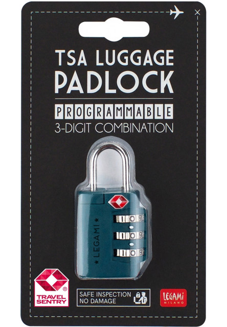 Zámok s kódom Legami Tsa Luggage Padlock - Petrol Blue