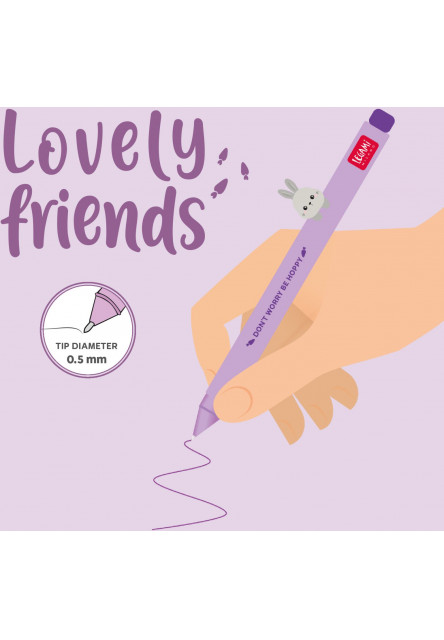 Gélové pero Legami Gél Pen With Animal Decoration - Lovely Friends - Bunny
