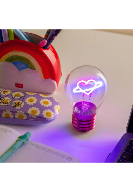 Dekoračné svetlo Legami Lightbulb-Shaped Table Lamp - Bulb Fiction - Planet Heart