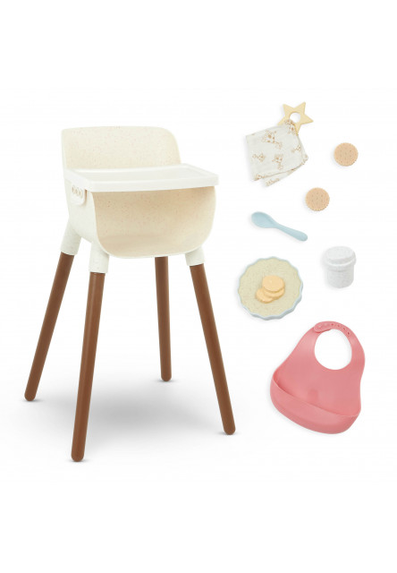 Židlička jídelní pro panenky s doplňky LullaBaby