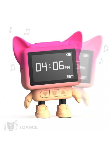 Tancujúci budík Dancing Clock Mob - ružový