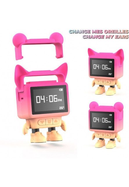 Tancujúci budík Dancing Clock Mob - ružový