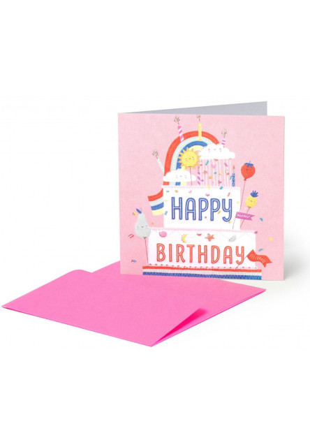 Darčekové prianie Legami Small Greeting Card - Rainbow - Cake