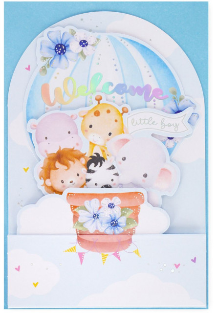 Darčekové prianie Legami Pop-Up Card - Pop-Up Greeting Card - Baby Boy